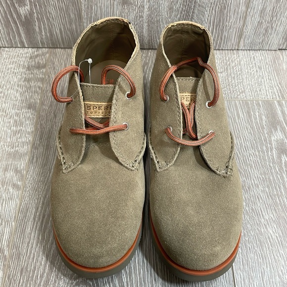 Sperry Kids Gunnel Boys Oxford Mid Lace Up Classic Leather Boot 4.5M - Picture 1 of 15